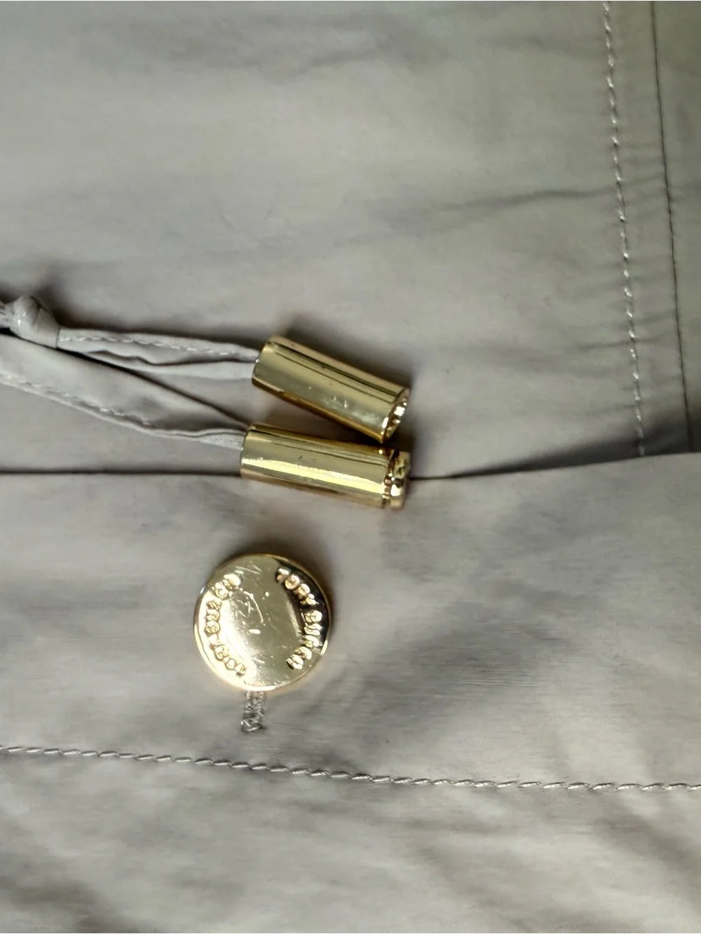 Tory Burch Beige Mini Skirt with Gold Buttons